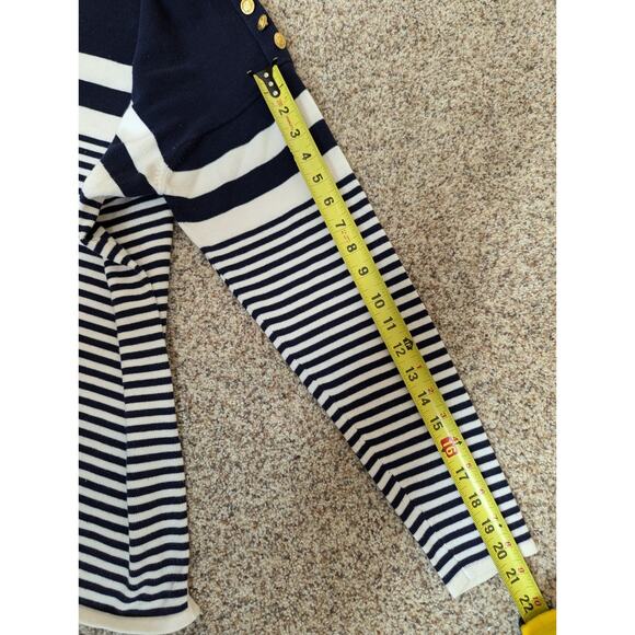 Vintage Norton Studio Sweater Women's Small Navy White Breton Striped Nautical - Picture 8 of 9